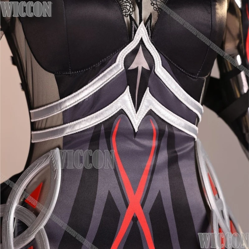 مجموعة كاملة من الزي التأثيري Genshin Impact Ronova Ruler Of Death Death Archon مع أجنحة وبدلة لعبة Comic Con Festival #4