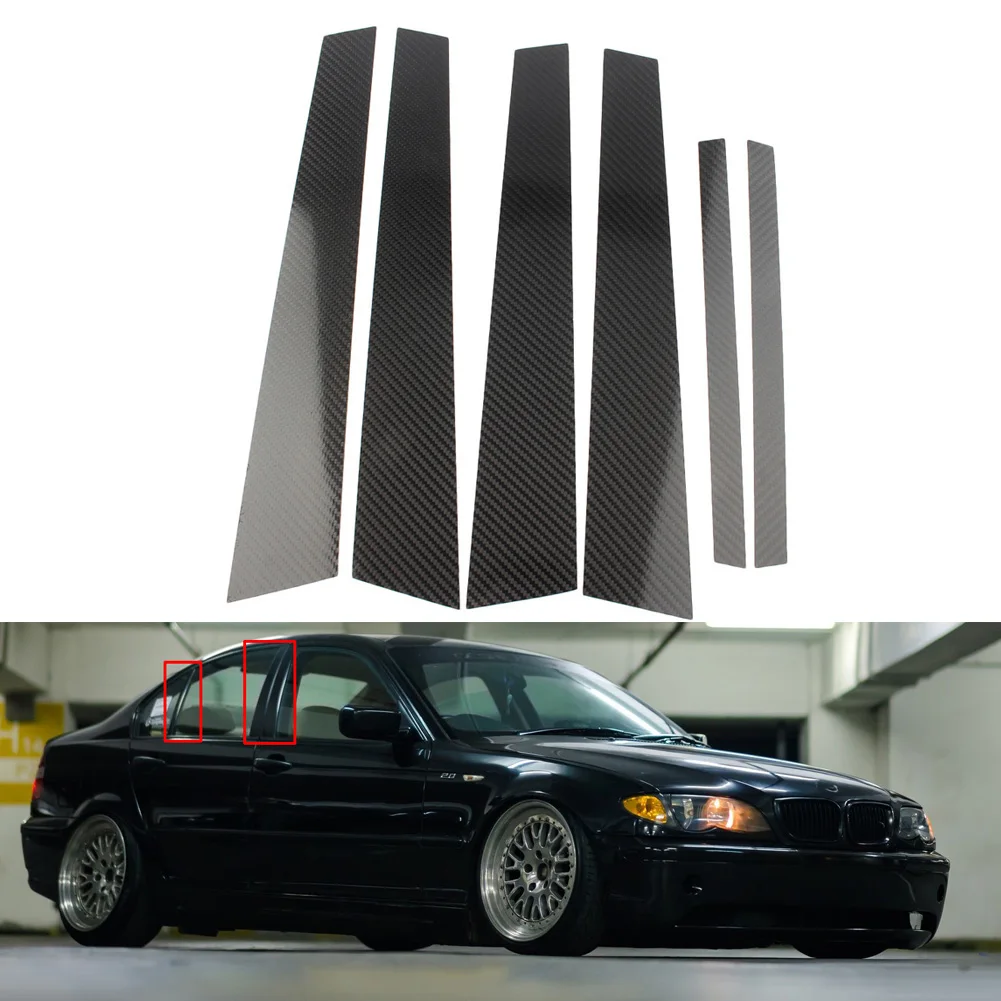 

Car Styling Moulding For BMW 3 Series E46 1998-2004 Auto Window B-Pillars Protective Trim Cover Carbon Fiber Car Accessories