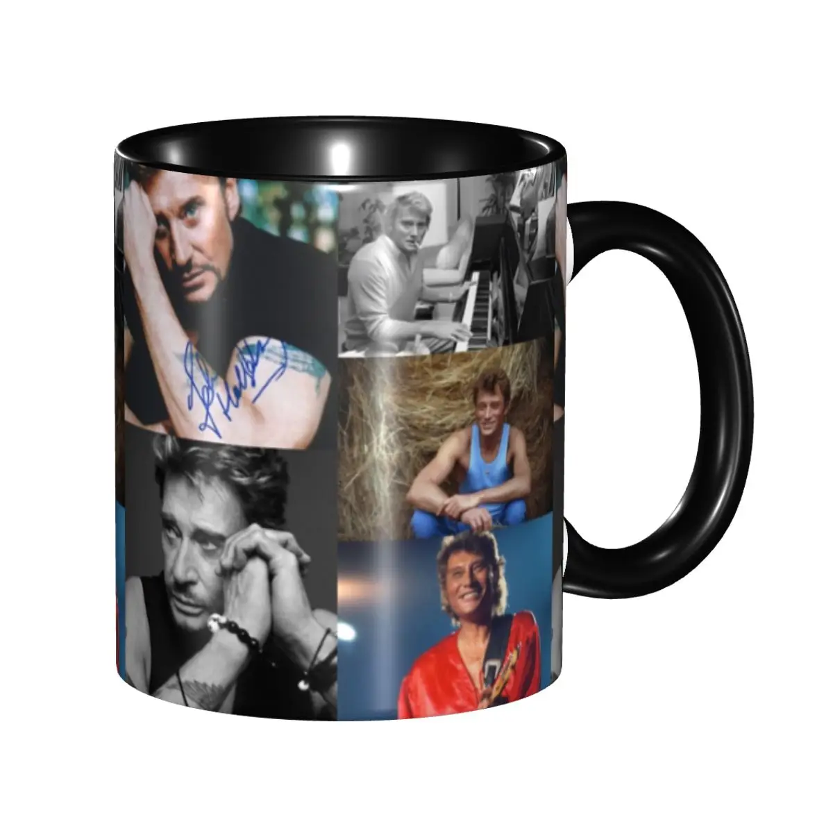 French Rock Singer Johnny Hallyday Coffee Mugs DIY Customized Ceramic Mug Creative Gift