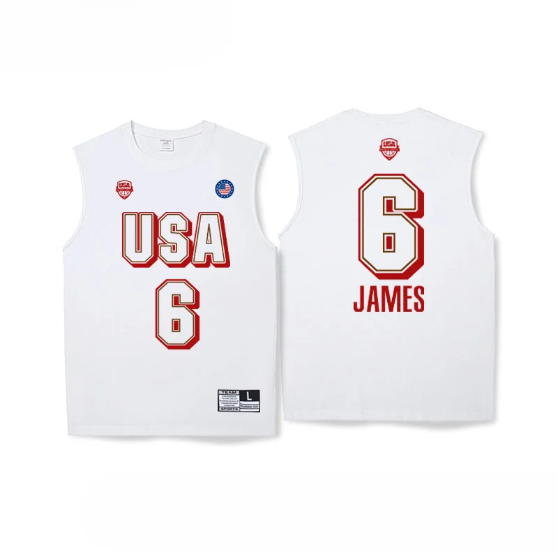 Jayson Tatum USA Basketball 2024 Summer Name & Number T-Shirt-Navy logo Quick drying printed shirt #10 Shirt-Black Kids/Adults