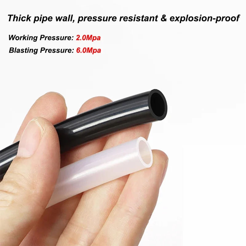 1~10M OD 4mm 6mm 8mm 10mm 12mm 14mm 16mm Black/Translucent High Pressure Air Compressor Pipe PA6 Nylon Pneumatic Hose Rigid