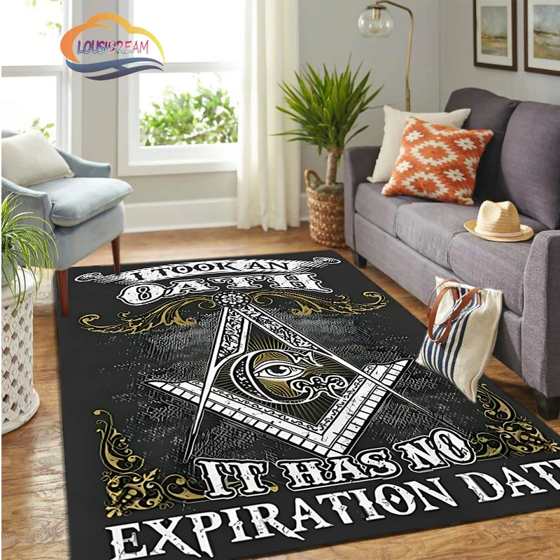 The Freemasons rug，Freemasonry Series carpet and rug，Masonic living room Large area carpet， All Seeing Eye printing pattern rug