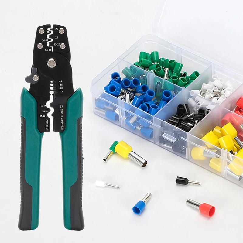 200pcs European Type Tube Terminals Wire Connector Crimper Cable Electrical Pressure Connection Ring Cold Crimp Terminals