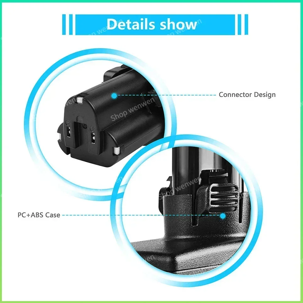 Turpow 10.8V Battery 6000MAH Makita BL1013 BL1014 BL1015 Li-ion Replace Power Tools Battery DF030D TD090D MUS052D