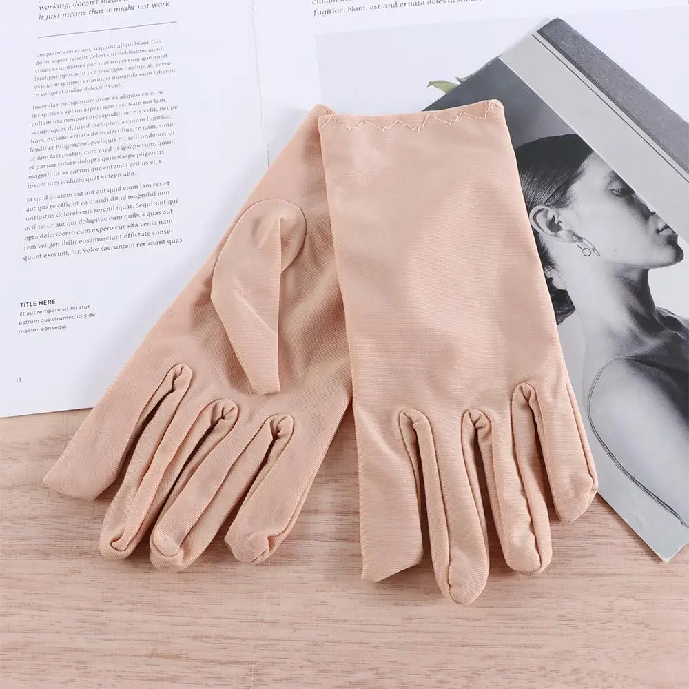 Guantes de conducción resistentes a la abrasión para hombre y mujer, protección solar, Color puro, Nacarado, deportes al aire libre, Verano