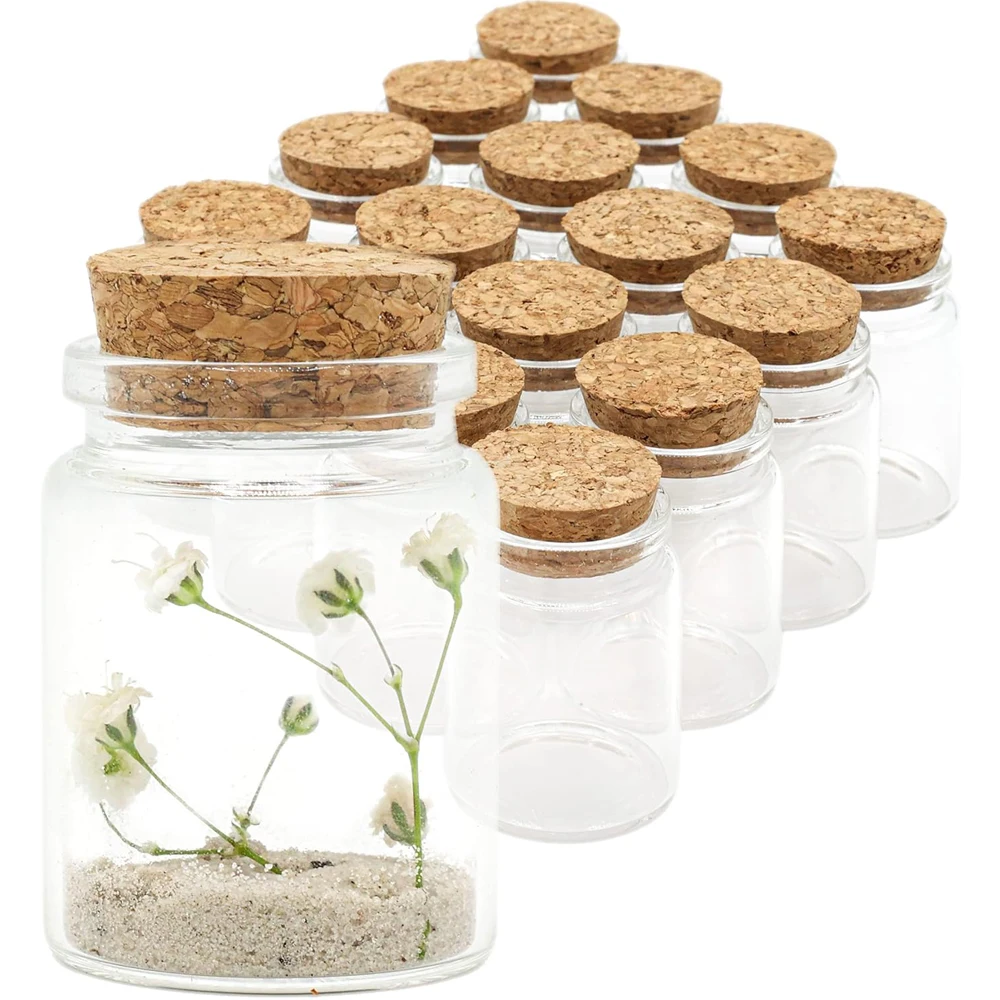 20Pack 30ML Mini Glass Bottles With Cork Stoppers 2\