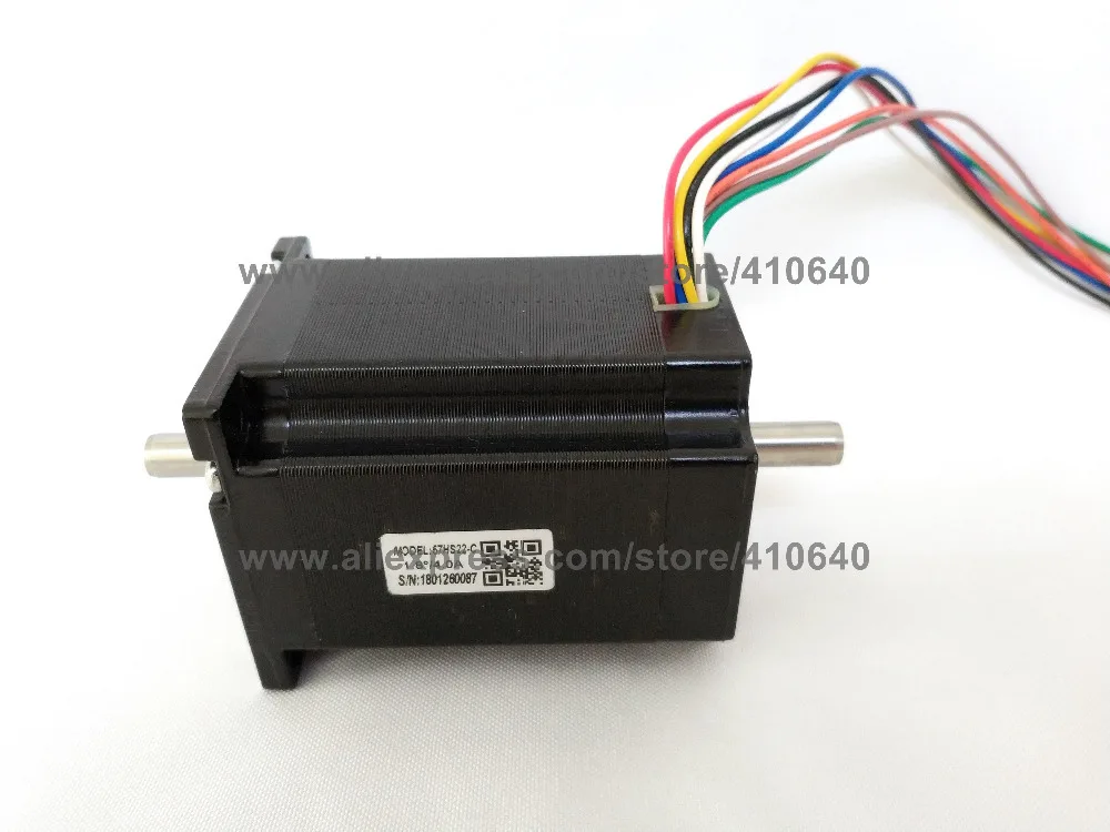 GENUINE Leadshine NEMA23 Double Shaft Stepper Motor 57HS22-C 8 mm Shaft 4 A 2.2 N.M Torque 81 mm Length 8 Wires Dual Shaft Motor