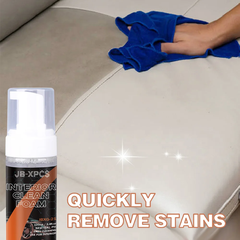 Car Interior Cleaning Interior Parts Dashboard Liquid Leather Finish Steering Wheel for Home Sofa Spray Foam Cleaner XG-21