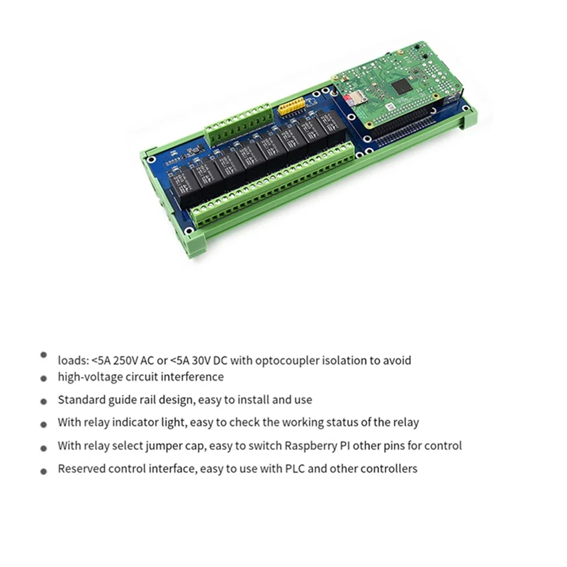 

1 PCS 8 Channel Relay Extention Board Blue PCB With Optocoupler Isolation For Raspberry Pi 5 4B 3B+ 3B Zero 2W