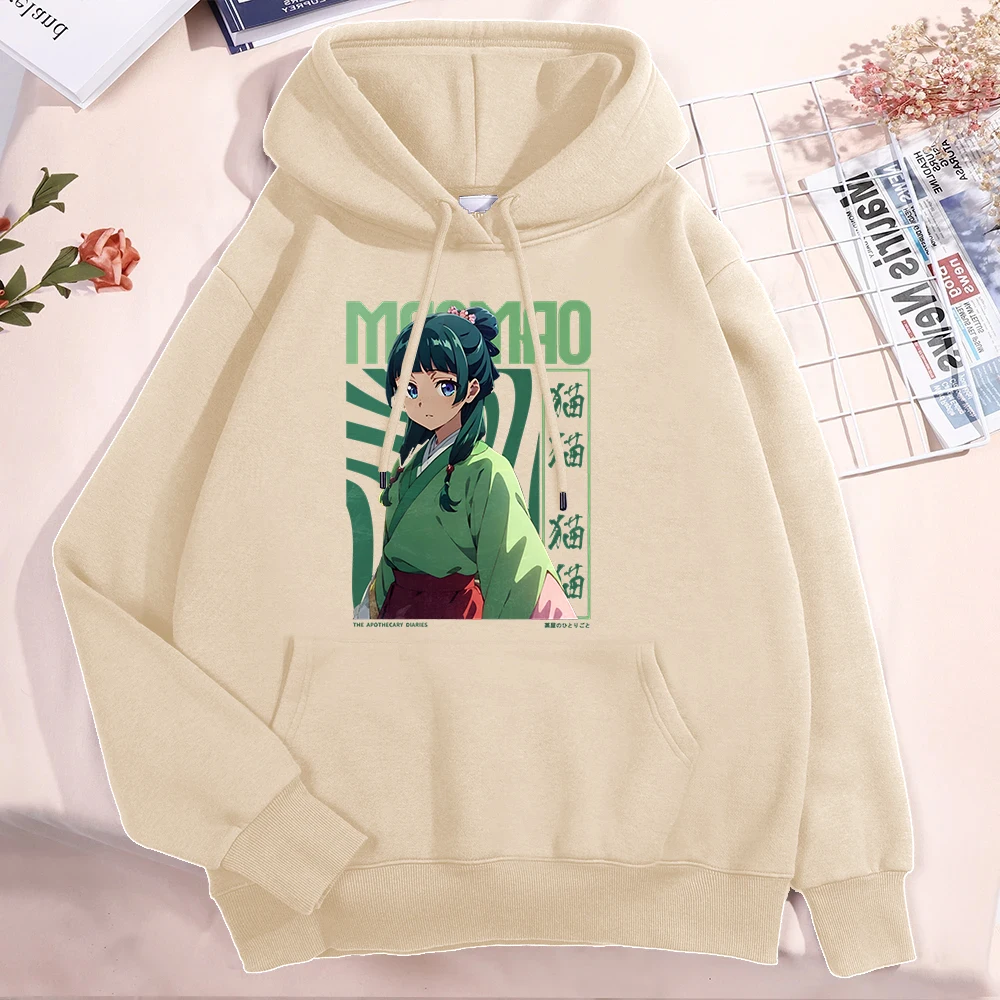 جديد أنيمي يوميات الصيدلي Maomao الطباعة هوديس موضة النساء الرجال الخريف الشتاء البلوز السيدات الشارع الشهير البلوز