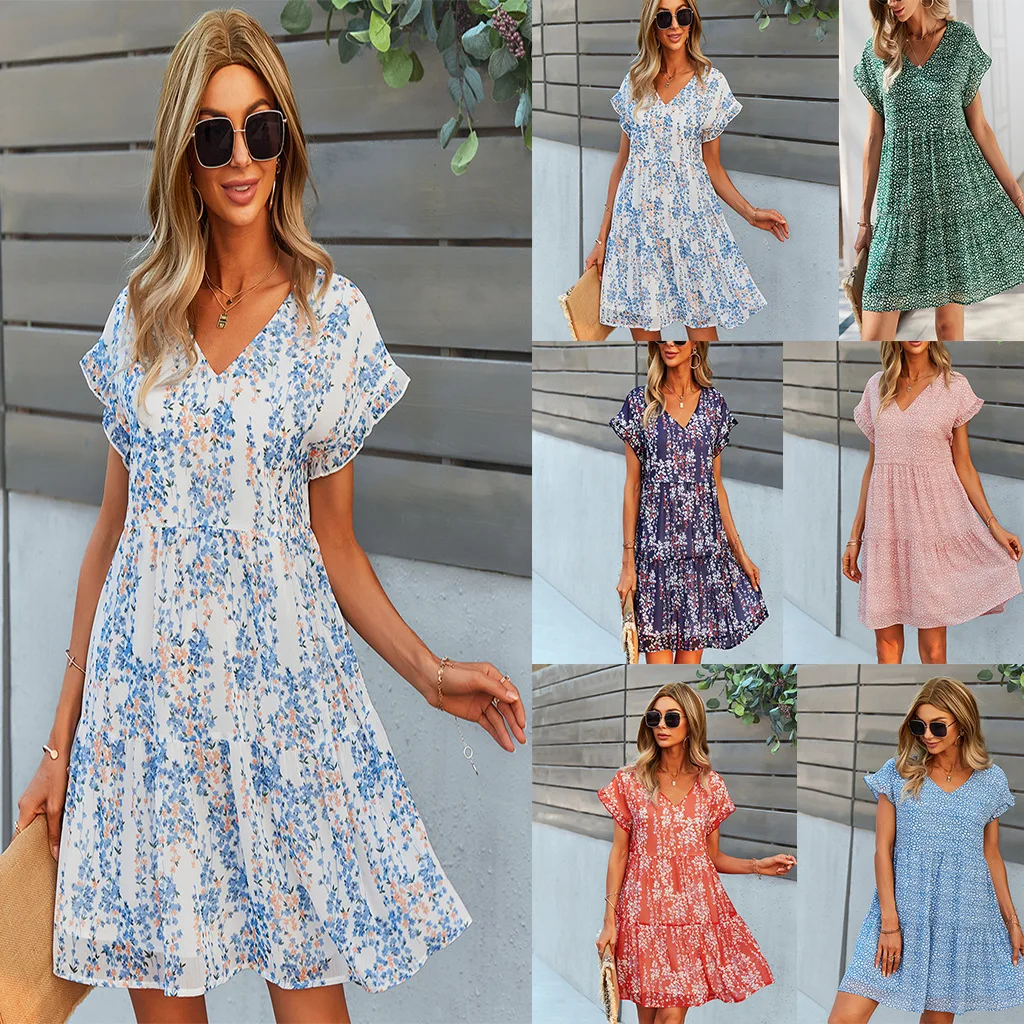 

Summer Dresses 2024 Flowing A-line Skirt Loose Chiffon Dresses Fashion Summer Elegant Dresses for Women