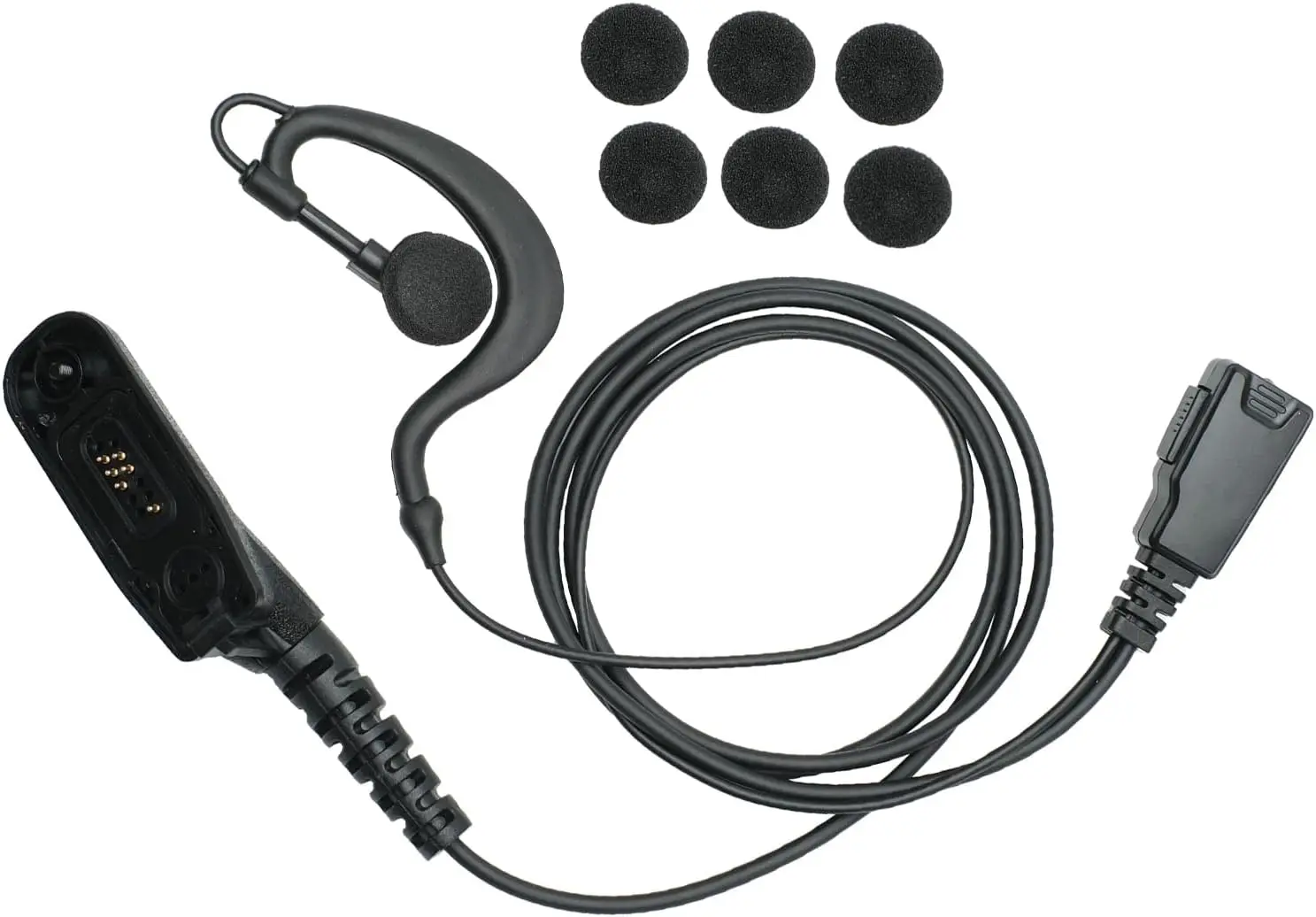 XPR7550e arpiece Headset with Mic PTT for Motorola XPR7350e APX8000 APX6000 Xpr7550e Walkie Talkie Black view 2