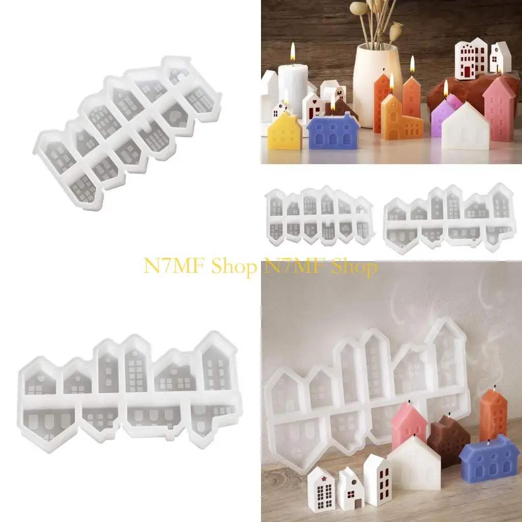 N7MF Sturdy Silicone Mold Craft Supplies for Unique House Shaped Night Lamps