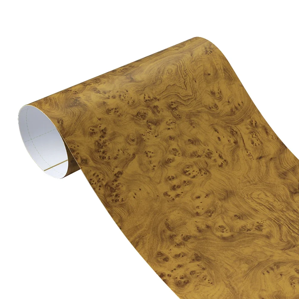 60x500cm Matte Self-adhesive Wood Grain Textured Vinyl Film Car Wrap PVC Waterproof Auto Internal Decoration Car Sticker Styling