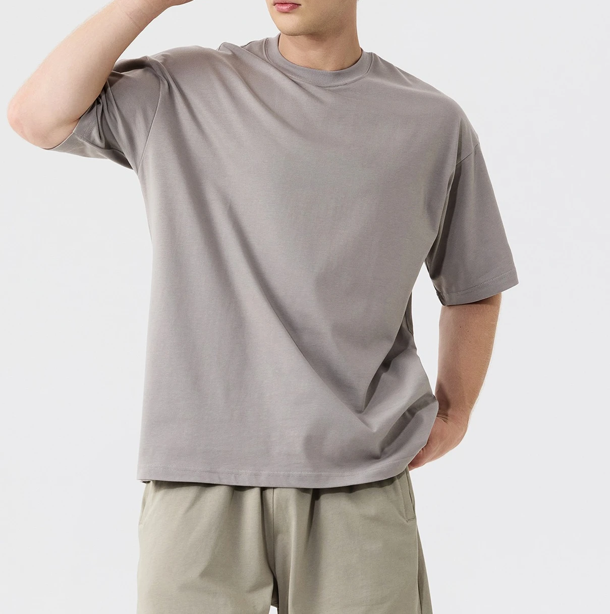 2026 Summer 230G Crew Neck Short Sleeve T-Shirt Men's Loose Cotton Couple Versatile Top