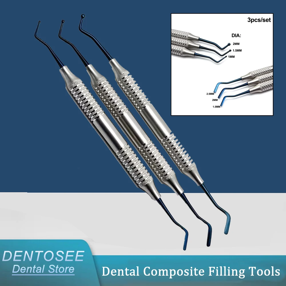 

Dental Resin Filler Kit Stainless Steel Composite Spatula for Tooth Restoration, Dentist Repair Instruments