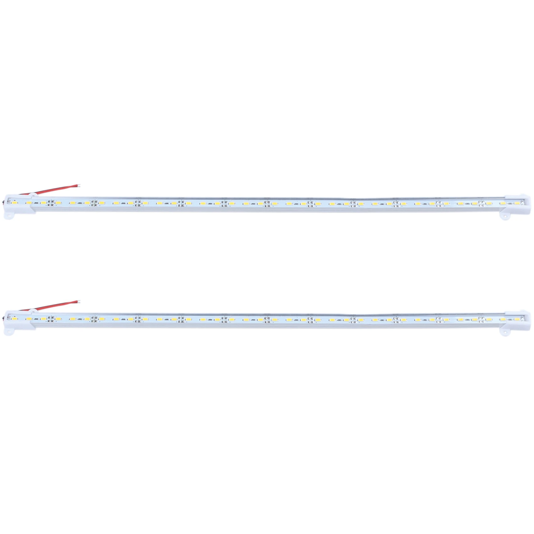2X, 50CM 12V 36 LED 5050 SMD Hard Strip Bar Light Aluminum Rigid Warm White