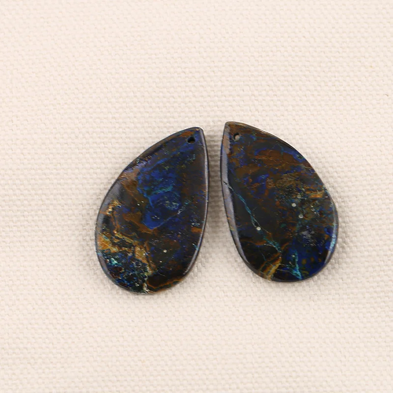 

AAA+ Quality Chrysocolla Water Drop Earrings Beads - Natural Phoenix Stone Waterdrop Teardrop Bead Pair Natural Gemstone
