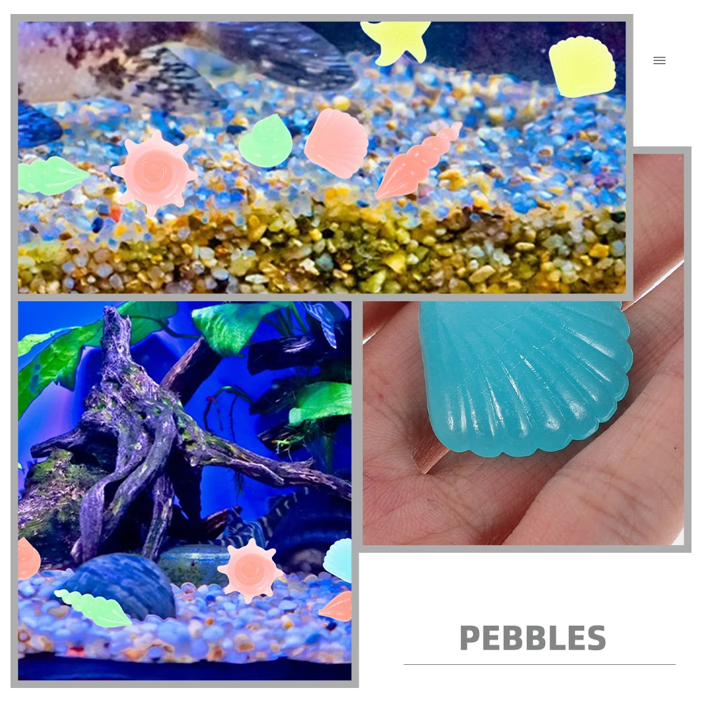 

100 Pcs Rocks Light-emitting Stones Fish Tank Glowing Pebbles Ocean Gravel Resin