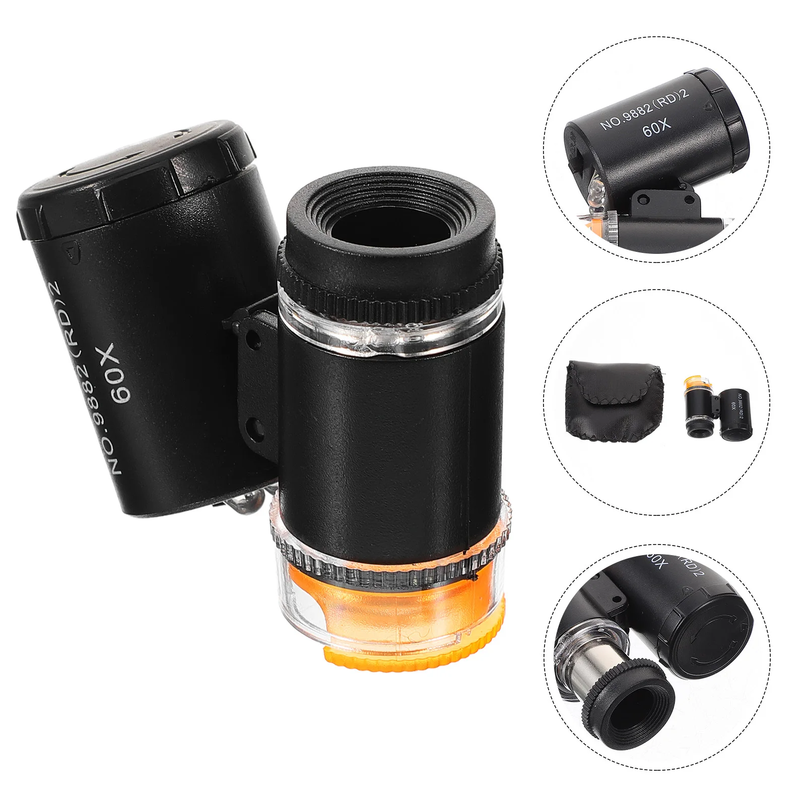 

60X Handheld Microscope Portable Mini Magnification Microscope for Coin Stamp Fabric Analysis Lightweight Small Scope