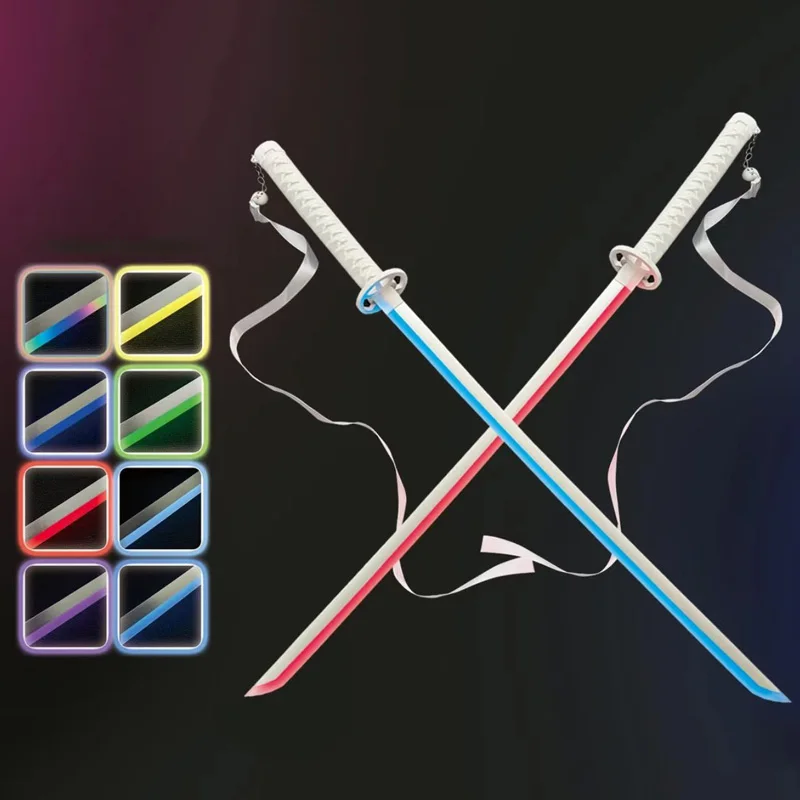 Gradiënt Lightsaber BLEACH Katana Sode no Shirayuki Anime Cosplay Props Acht kleuren om vrij te schakelen met riem en zwaardstandaard