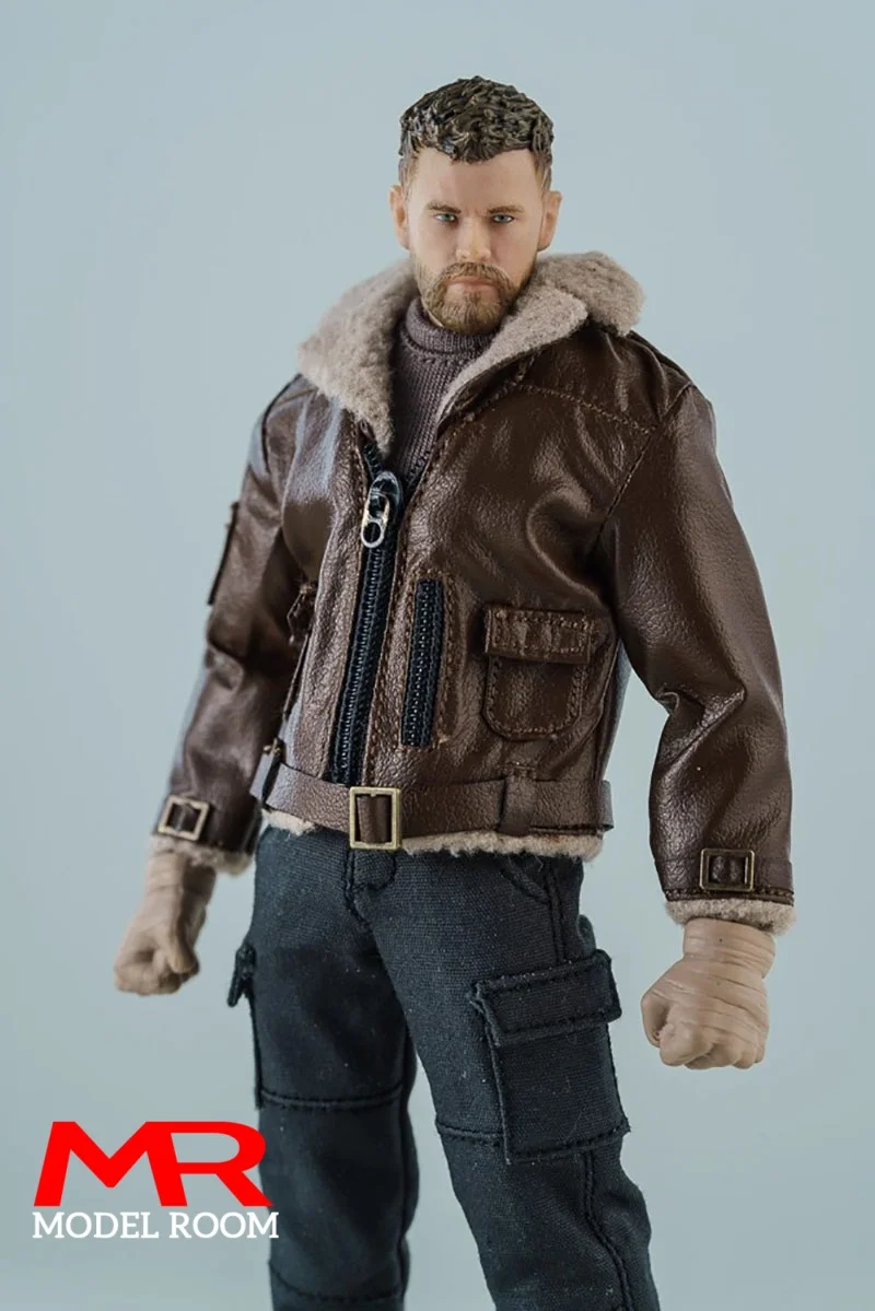 سترة دراجة نارية ذات ياقة من الفرو للرجال بمقياس 1/12 ملابس مناسبة مقاس 6 بوصة روماني Notaman Mezco NW ANT جندي دمية جسم شخصية الحركة