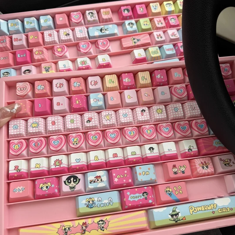 Rosa benutzerdefinierte Tastenkappen Actionfigur hoch restauriertes mechanisches Tastaturzubehör Desktop-Dekoration für Anime-Fans