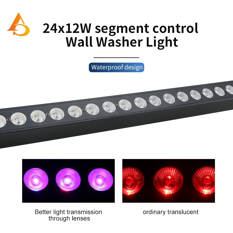 Imagem -03 - Led Wall Washer Dmx Control Strip Light Profissional Luz de Palco dj Disco Equipment 25 Graus Lens Angle 24x12w Rgbw 4in 1