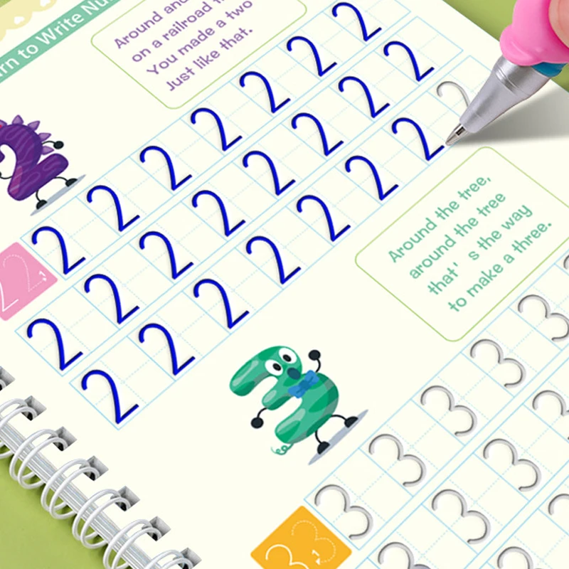 Free Wipe Reusable Magic Copybook Drawing Toys Numbers 0-10 Handwriting Copybooks Learning Math Writing Practice Book For Kids