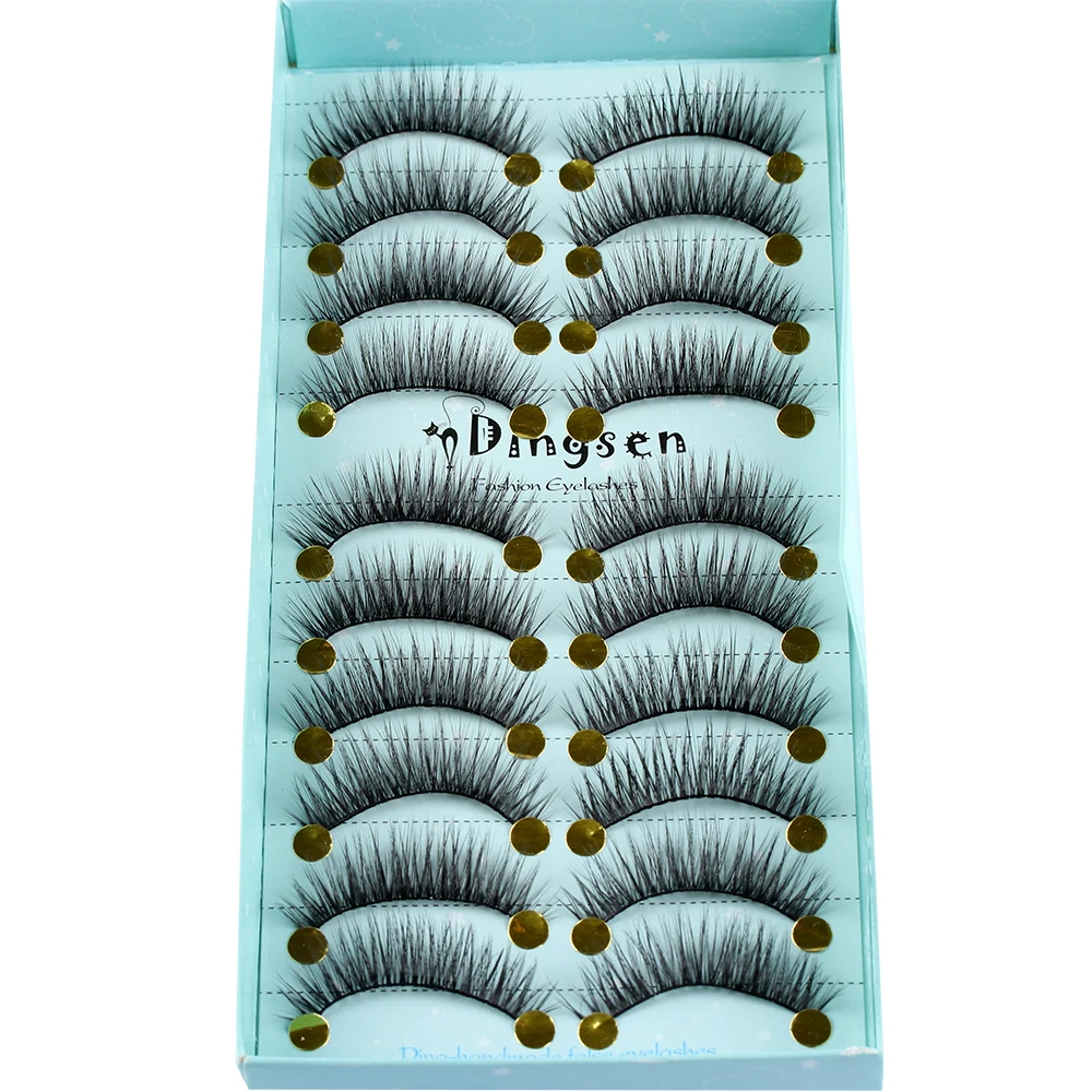 Beauty Makeup Natural Fluffy Wispy Crisscross False Eyelashes 3D Faux Mink Hair Thick Long Eyelashes Extension Tools