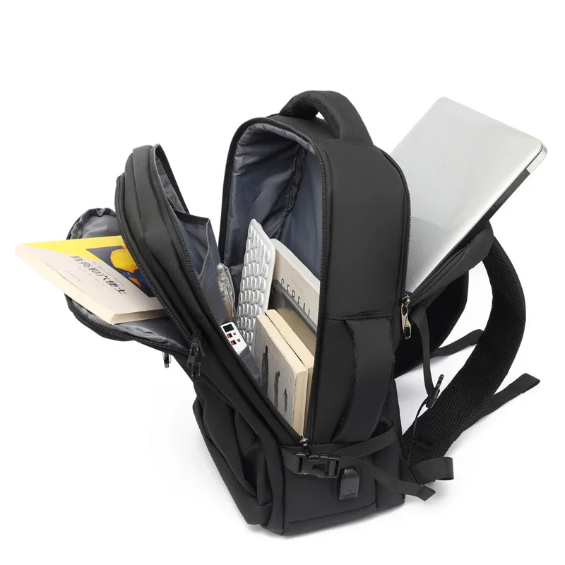 Men's Business Commuter Backpack Multi-Pocket Oxford Cloth Laptop Bag Outdoor Daily Commuter Rucksack