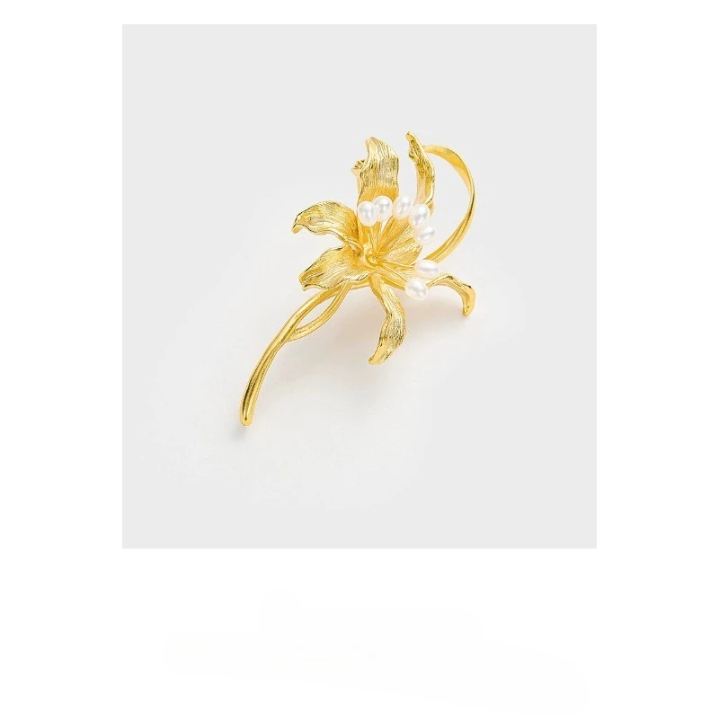 Freshwater pearl brooch corsage women's high-end exquisite accessories, high-end light luxury pins