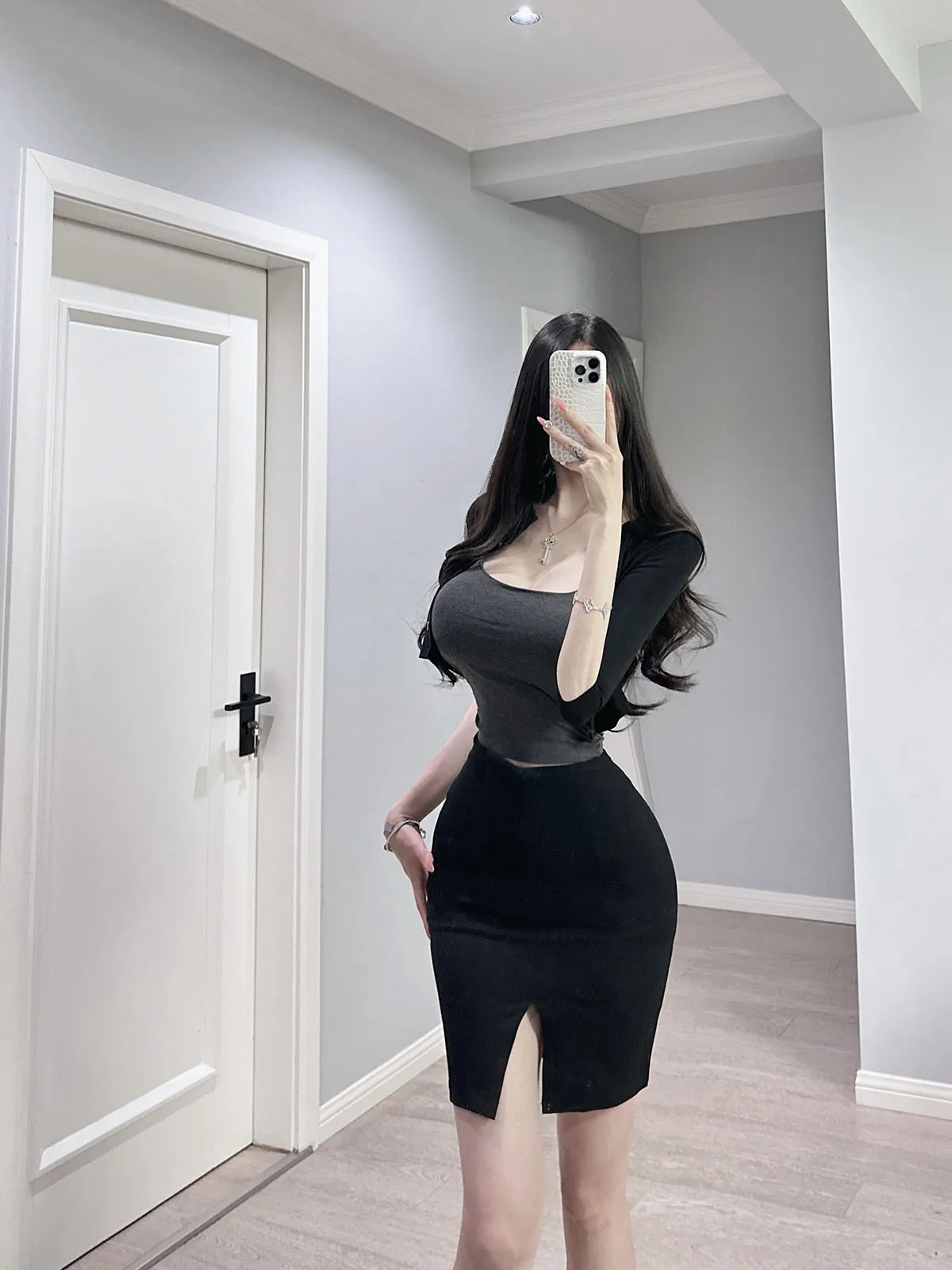 

Короткая юбка-сетка с высокой талией в корейском стиле для женщин, серия «Абсолютная старшая сестра», в стиле OL