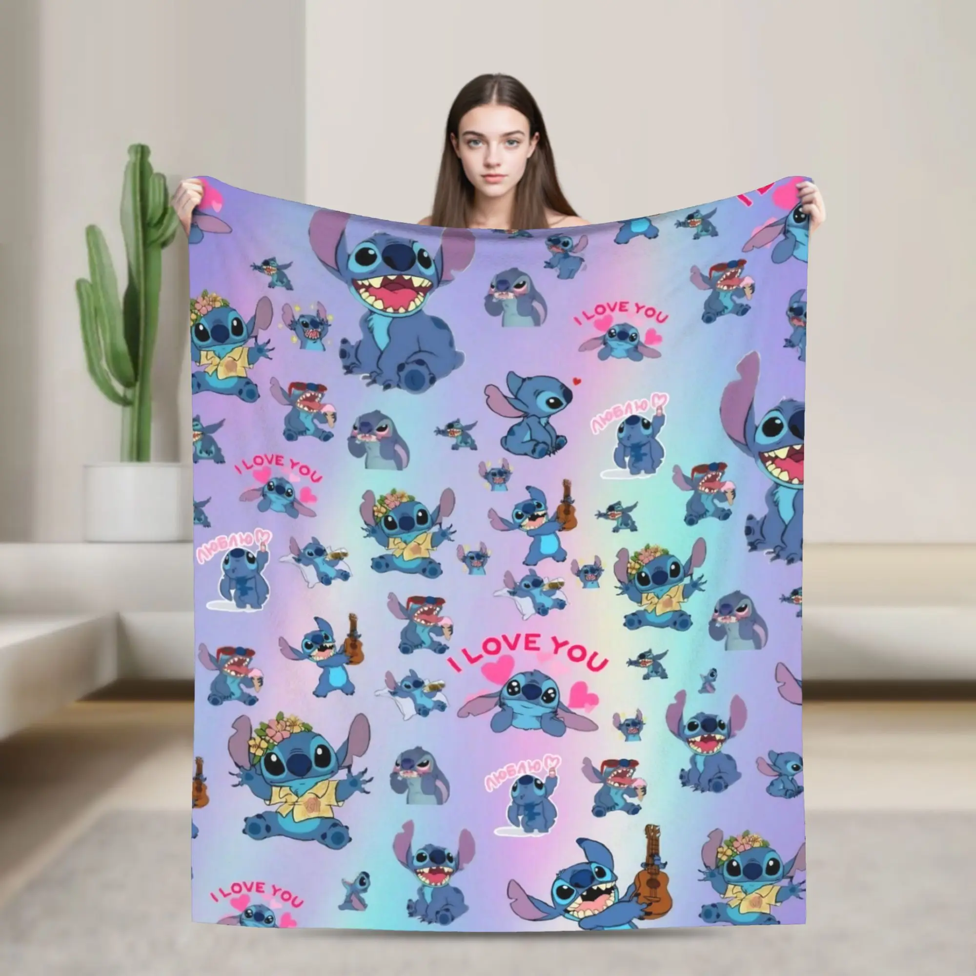 

Одеяло Лило и Стич, фланелевое ультра-мягкое одеяло с героями мультфильмов для спальни, дивана, спальни, одеяло