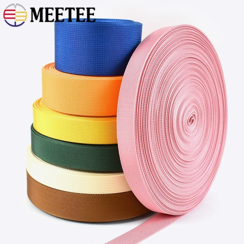 8Meters Meetee 20-50cm Nylon Webbing Tapes 1.1mm Thick Backpack Strap Ribbon Trim for Sewing Bags Clothing Band Accessories