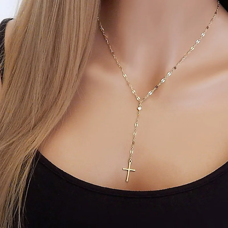 2024 New Fashion Vintage Christian Cross Bohemia Religious Rosary Pendant Necklace For Women Charm Jewelry Gifts