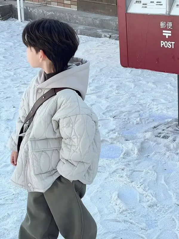 Children's Parkas Boys Winter Warm Coats Teen Fashion Thicken Hooded Jackets Kids Winter Outdoor Coat Baby Parka New