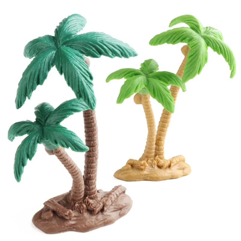 Beautiful Mini Palms Tree Sculpture Green Ornaments Home Decorations for Calming Living or Working Environment Decor