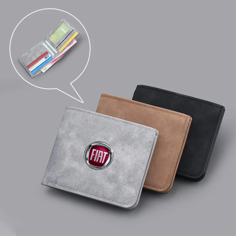 Car Stlying Driver's Licence Wallet Leather Short Card Holder Purse for FIAT 500 Grande Stilo Freemont Punto Astra Bravo Ducato