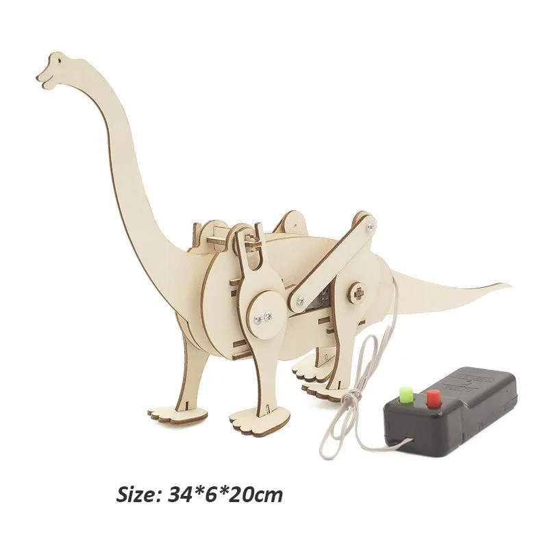 Giocattoli scientifici di dinosauri meccanici fai-da-te strumento sperimentale STEM Kit apprendimento giochi di Puzzle educativi in legno per bambini