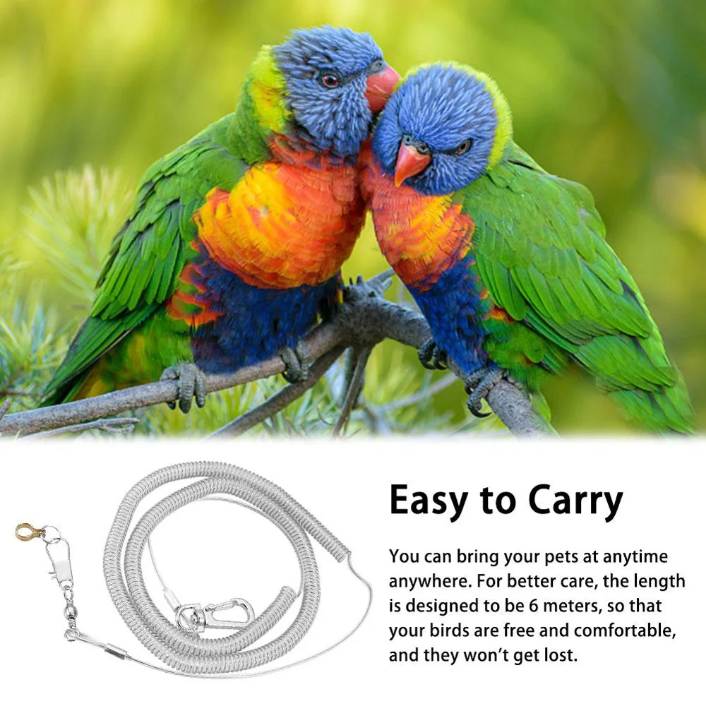 With Leg Ring For Lovebird/Cockatiel/Macaw Flying Anti-bite Pet Supplies Bird Training Leash Parrot Harness Training Rope