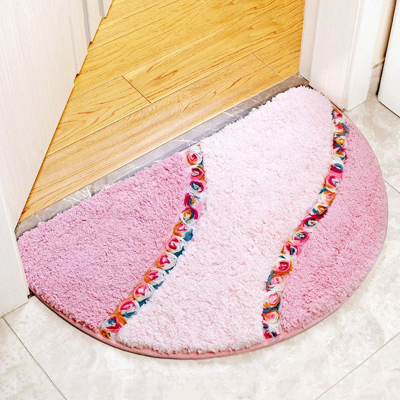Soft Water Absorption Floor Mat Anti-slip Bathroom Door Mat Oval Shape Bath Mat 40*60/50*80/45*120cm Home Decor Floor Rug Carpet