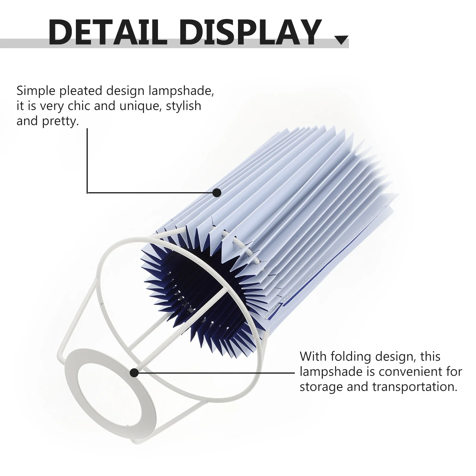 

1Pcs Pleated Cloth Lampshade Durable Stylish Home Light Cover Decorative Wall Lamp Decor Modern Light Shade for Bedroom Living