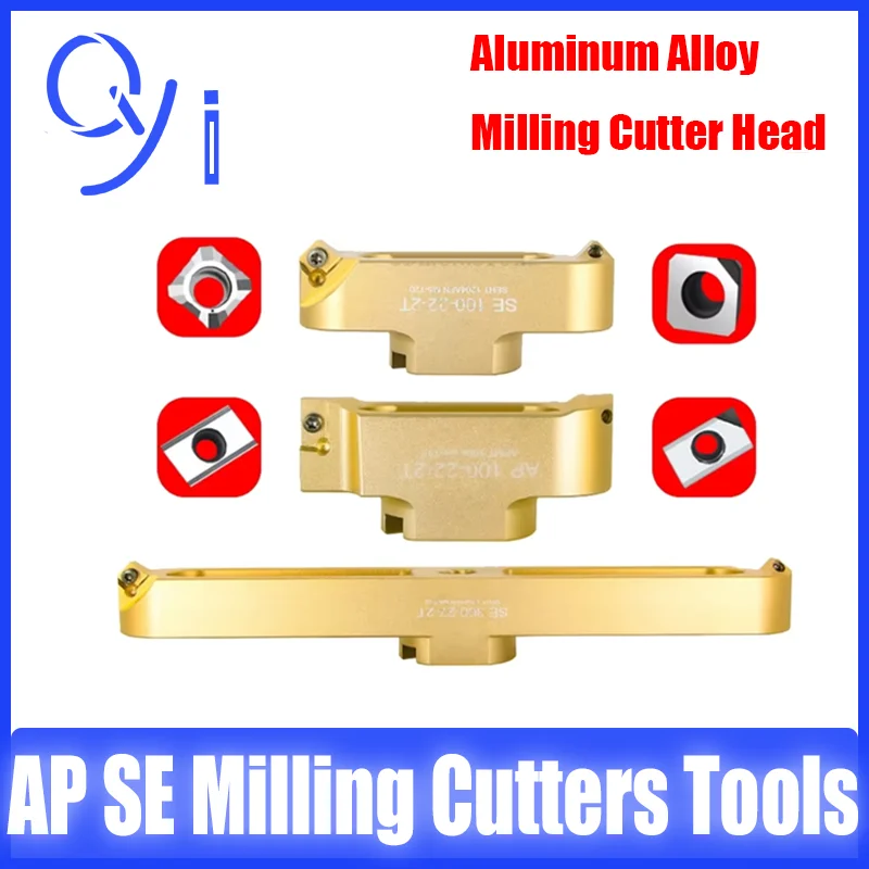 AP SE Milling Cutters Tools 90° KM12 400R 50 22 27 APKT1604 SEHT1204 Two Edged Bridge Type Aluminum Alloy Milling Cutter Head