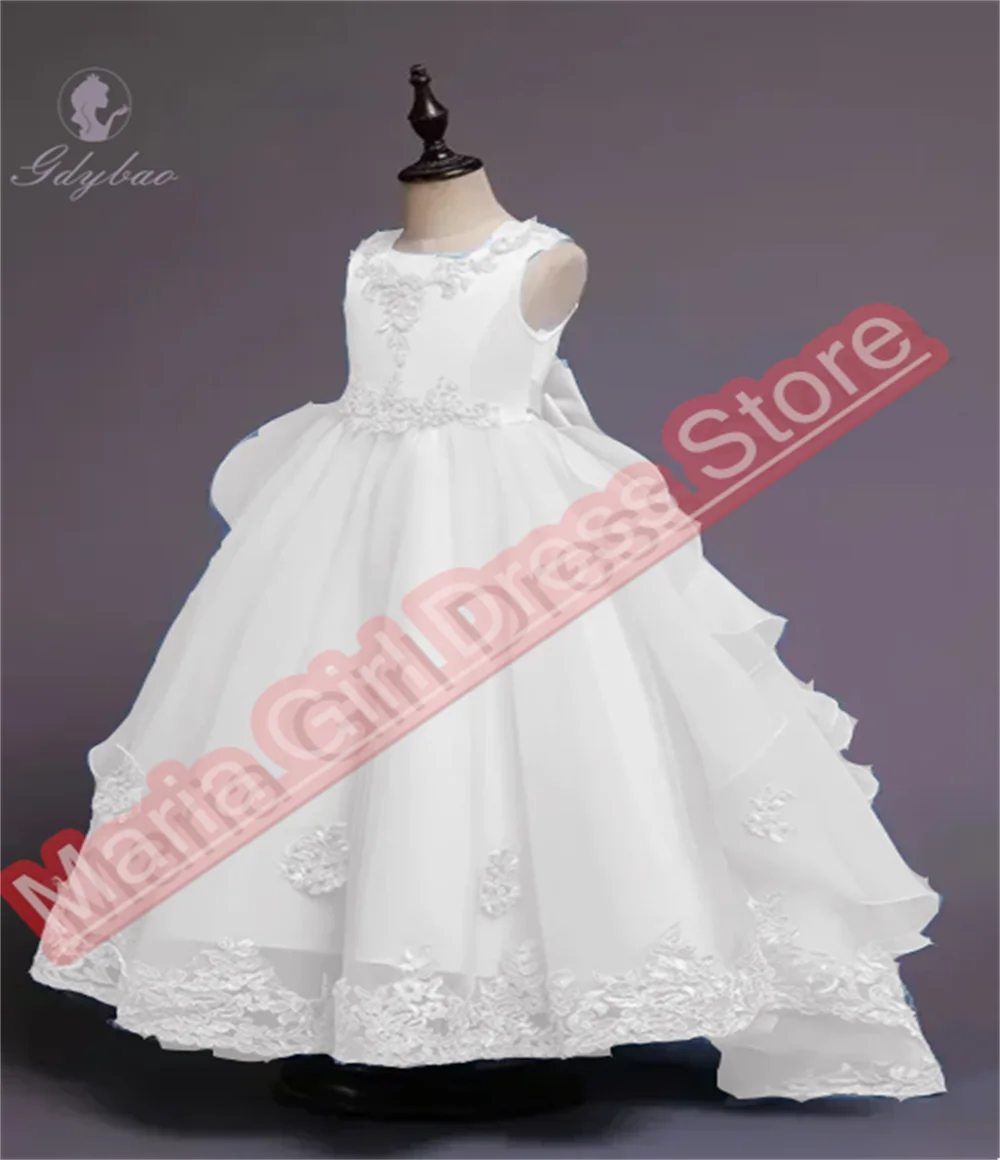 New Girl Prom Dress Prom Large Party Light Blue Bow Suitable For Princess First Communion Formal Event Wedding