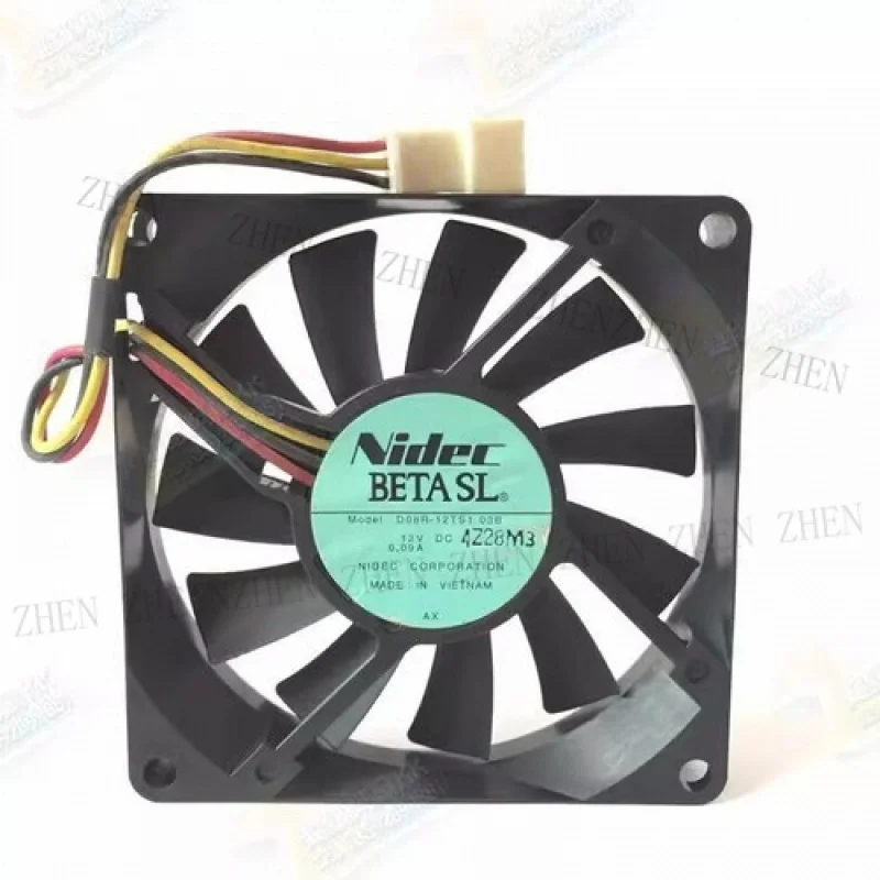 Y FOR  NIDEC 8CM 8015 12V 0.09A D08R-12TS1 03B 3-Pin Silent Cooling Fan