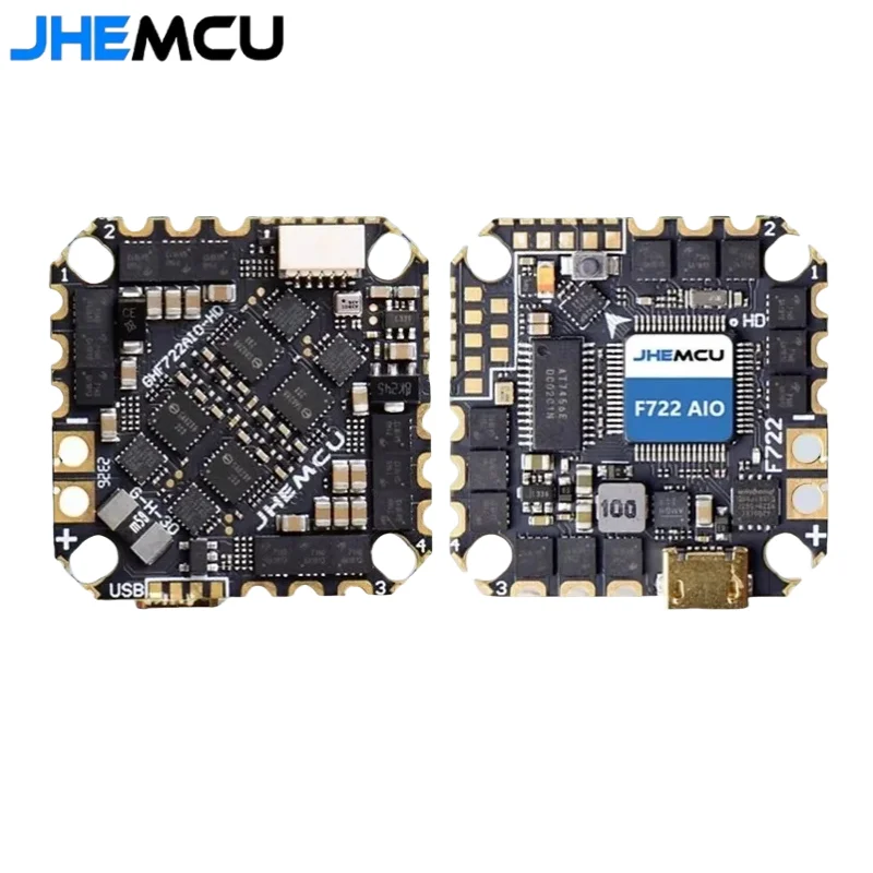 

JHEMCU GHF722 AIO HD 40A Flight Controller F722 BLHeli_S 40A 4in1 ESC for FPV Drone Cinewhoop RC Quadcopter DIY Accessories