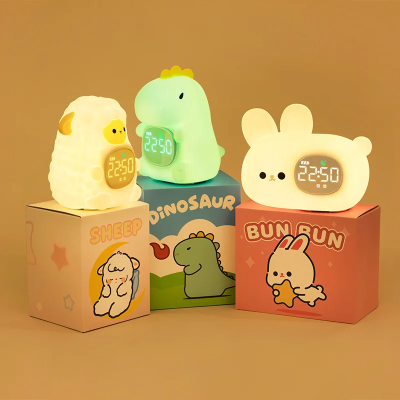 LED Animal Party Children's Electronic Clock Multi functional Bedroom School Student Sleepy Smart Bedhead Wake up Tool