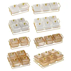Creative Divided Serving Platter with Lid Appetizer Serving Tray Snack Dishes Food Storage Box Nuts Tray for Nuts Fruits