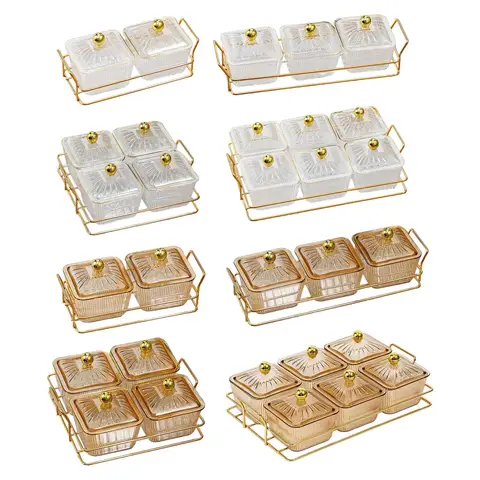 Креативное раздельное сервировочное блюдо с крышкой, поднос для закусок, блюда для закусок, контейнер для хранения продуктов, поднос для орехов и фруктов тарелка с крышкой отзывы - №3